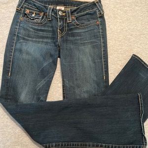 True Religion Low Rise Boot Cut “Tony” Jeans Dark Wash